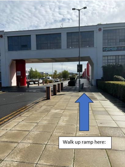 Image showing that client needs to walk up the ramp